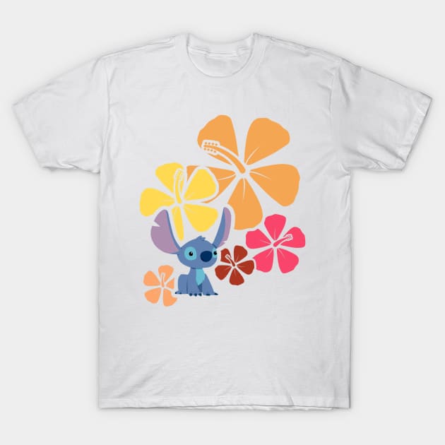 Hibiscus flowers and an Alien T-Shirt by Imaplatypus